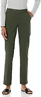 Amazon Essentials Women's Bi-Stretch Full Length Straight Leg Pant, Dark Green, 18