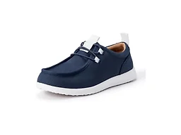 Amazon Essentials Men's Canvas Moc Toe Loafer, Navy/White, 11