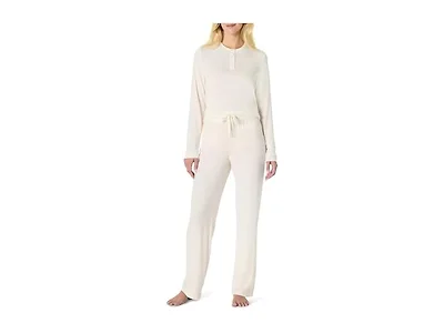 AE Womens LS Henley PJ Set (Ivory)
