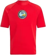 Kanu Surf Boys' Boys' Paradise Upf 50 Sun Protective Rashguard Swim Shirt, Wade Red, 14-16