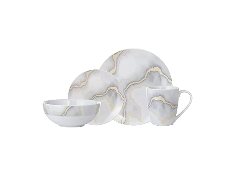 Safdie & Co. Electric Marble 16 Piece Dinnerware