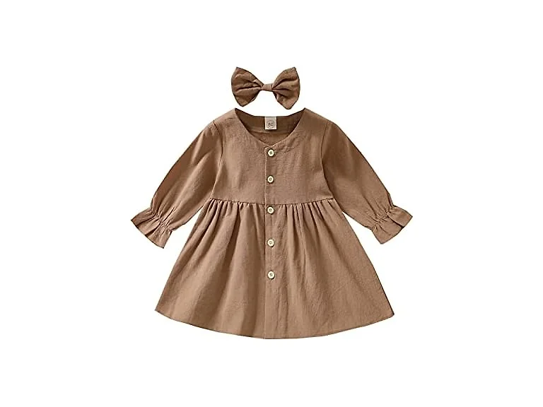 Visgogo Girls (6-12 MOS) Baby Kids Girl Long Dress