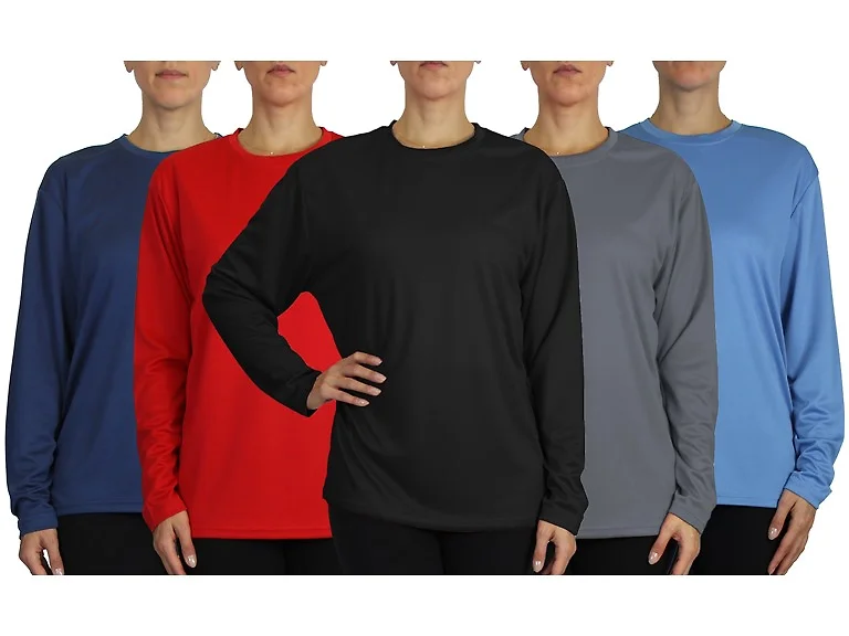 4Pk Womens L/S Performance T-Shirt