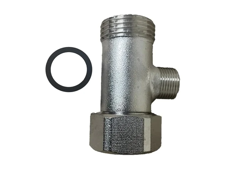 NuFlush Chrome Bidet T-Adapter, 7/8 inch Male