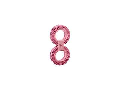 NOAH & PAW Luxury Dog Toy, Dog Rope Toy- Double Ring, Pink