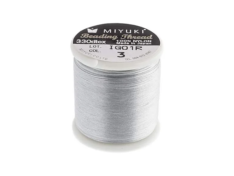 John Bead Miyuki Nylon Beading Thread B Silver
