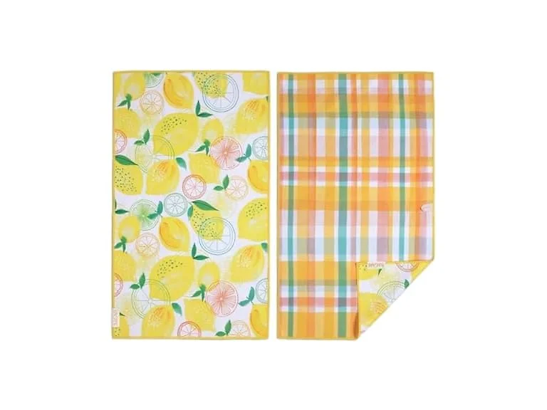 WerkShoppe Lemon Plaid Microfiber Towel
