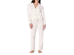 Amazon Essentials x Sofia Grainge Women's Stretch Modal Long-Sleeve and Full-Length Bottom Pajama Set, Ivory Multi Hearts, X-Large