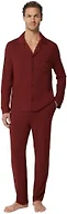 Amazon Essentials x Sofia Grainge Men's Long Sleeve Relaxed Fit Breathable Modal Jersey Pajama Set, Loungewear, Burgundy, Medium