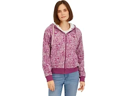 Billabong Ladies Full Zip Oversized Sherpa Lined Hoodie Jacket, Plum, S