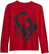 GAP Baby-Boys Long Sleeve Graphic T-Shirt, Modern Red, 18-24M