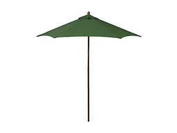 7.5-Foot Wood-Grained Steel Market Patio Umbrella with Push Lift in Hunter Green Polyester