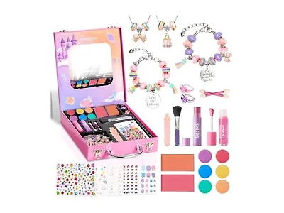 Kids Makeup & Jewelry Kit for Girls- Washable Set