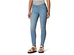 Amazon Essentials Women's Skinny Fit Mid-Rise Stretch Pull-On Jegging with Pockets - Discontinued Colors, Light Wash, 0 Short