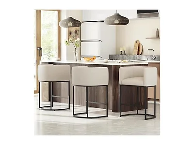 Beige 26" H Counter Height Bar Stools