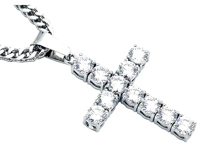 Cubic Zirconia Cross Necklace