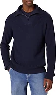 Amazon Essentials Men's Quarter-Zip Rib-Knit Relaxed-Fit Sweater, Navy, XX-Large
