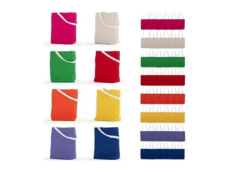 Fun Express Medium Canvas Tote Bag Assortment - 50Pk
