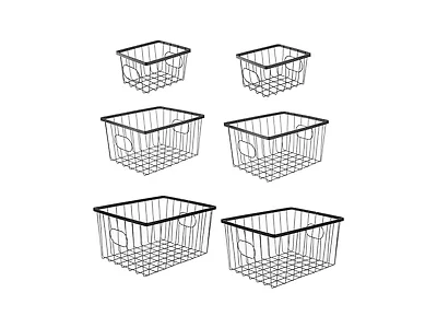  Vintage Industrial Wire Metal Nesting  Baskets (Set of 6)