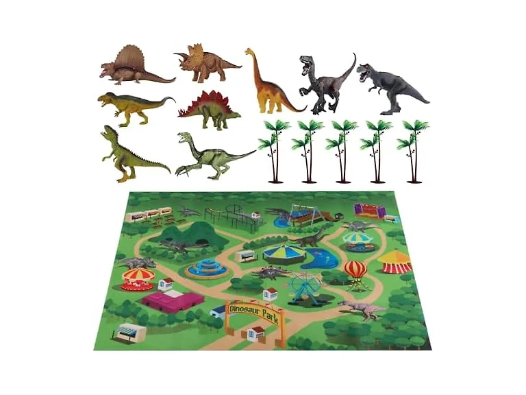 TEMI Dinosaur Figures Playset w/ Play Mat