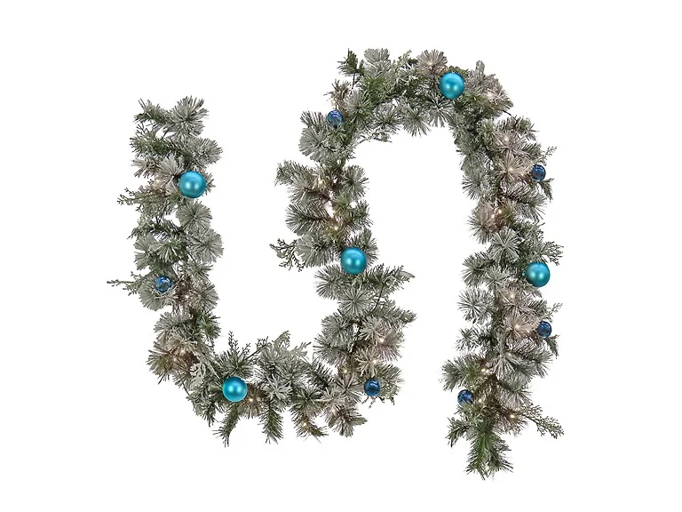 National Tree Company 9 ft. Pre-Lit Snowy Tinkham Pine Garland