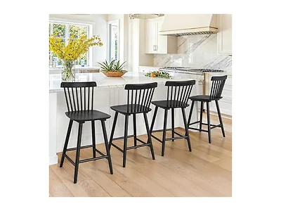 Lue Bona Black Bar Stools Set of 4 24"