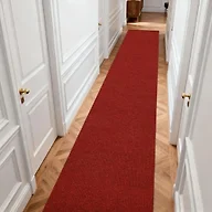 jxgzyy 850GSM Red Runner Rug with Scraper Pile, 3 x 16.5ft