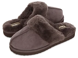 Floopi FLOOPI-407-GRY-6 6 Womens Vegan Leather EVA Scuff Slipper Grey