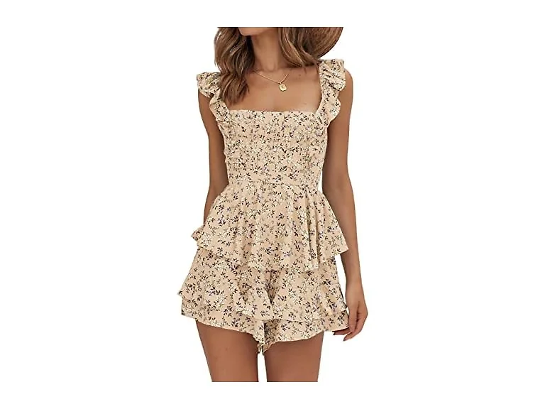 Farktop Women Sexy Summer Romper Square Jumpsuits