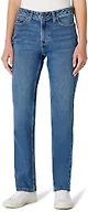 Amazon Essentials Women's High-Rise Straight Leg Jean, Medium Blue Vintage, 16 Long