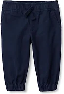 Amazon Essentials x Sofia Grainge Unisex Kids' Pull-On Twill Jogger Pants, Navy, Small