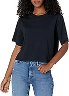 The Drop Women's Sydney Short-sleeve Cropped Crew Neck T-shirt, Black, XL