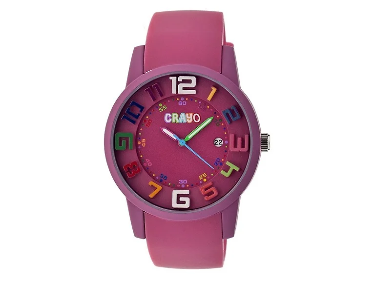 CRAYO Festival Unisex Watch w/ Date - Fuchsia