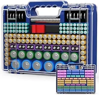Tututry Battery Organizer Storage Holder Box Case with Tester, Ultra-Large 262+ Batteries Container with Double-Sided, Holds AA AAA 4A 23A C D Cell 9V 3V Lithium 4LR44 CR3 CR123A 18650