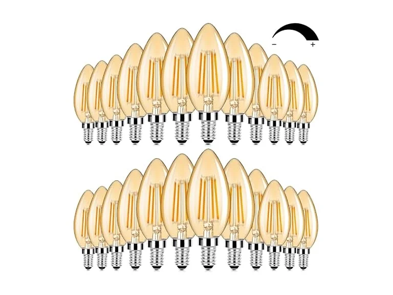 BesLowe 24-Pack Dimmable E12 LED Candelabra Bulbs 60W Equivalent