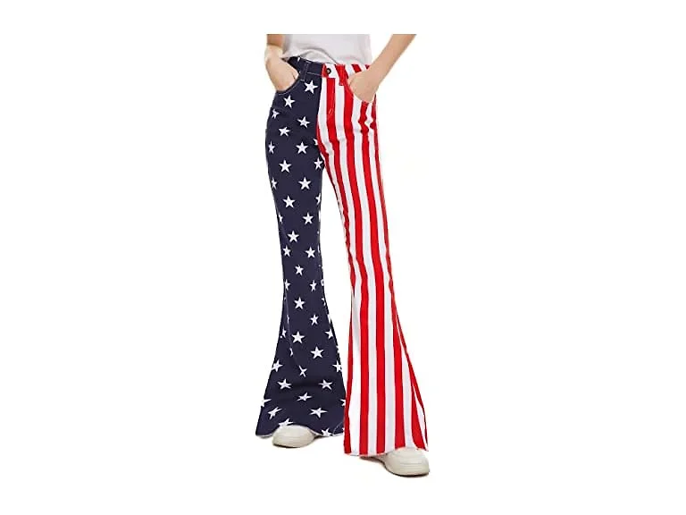 Women's American Flag Bell Bottom Jeans