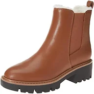 The Drop Women's Campbell Sherpa Chelsea Boot Cognac, 5