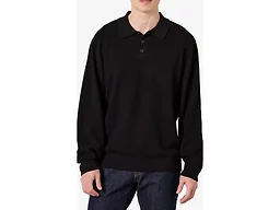 Amazon Essentials Mens Relaxed-Fit Polo Sweater, Black, XX-Large