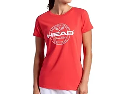 HEAD Women’s Tennis Graphic Crewneck T-Shirt, Relaxed Fit, Lightweight and Breathable Cotton-Poly Material, Hibiscus, Large