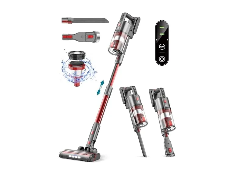 Ljuren Cordless Vacuum Cleaner for Home (Peach Red)