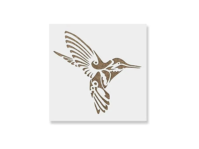 Deco Hummingbird Stencil - Bird &