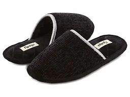 Floopi FLOOPI-362-BLK-S Small Womens Victoria Chenille Scuff Slippers Black