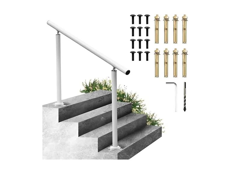 Outdoor Stair Railing Kit, 4 FT Handrails 1-4