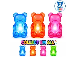 Twilight Brands SQUISHY-LED-GUMMYBEAR-3PK 3-Pa