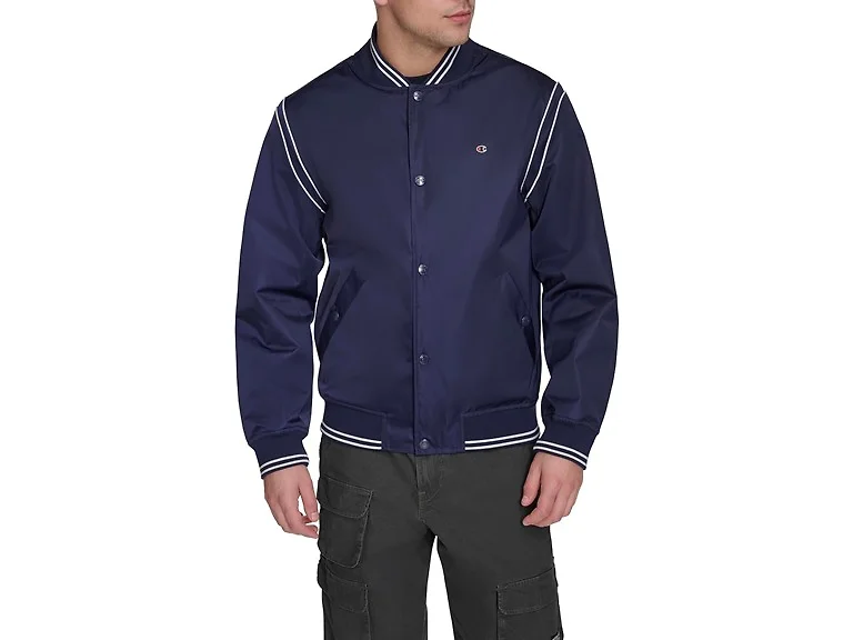 Champion Men (S) Varsity Bomber Jacket Peacoat