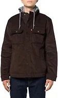 Levi's Men's Hooded Utility Jacket, Chocolate Brown Corduroy, Medium