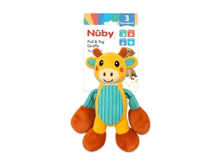 Nuby Pull & Tug Dog Toy – Interactive Plush Dog Toy