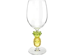 Slant Party Supplies - Acrylic Cocktail Glass with 3D Figurine Stem, 16-ounce, Yellow Pineapple Wine