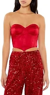 Forever 21 Women's Satin Sweetheart Tube Top Dark Red Medium