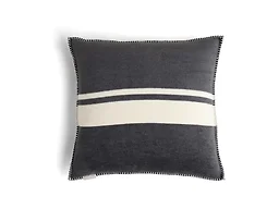 Preston Lane Highrise Throw Pillow 21" x 21", Premium Cotton Blend, Decorative Accent Pillow for Sofa, Bed & Boho Home Décor, Made in Portugal, Slate